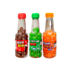 젤리빈 60g 콜라병 + 사이다병 + 판타병 / 세트 탄산음료 맛 젤리 빈 구미 간식, 1세트, 180g