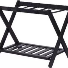 여행가방 거치대 리조트용 다용도 정리선반 러기지랙, 1단, 블랙 업그레이드