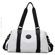 賣場優選 限時購 旅行包短途出差輕便手提包手提大容量單肩包行李收納袋運動健身防水包新款手提包時尚潮流PN7D, 米白色(乾濕分離+防潑水), 1個