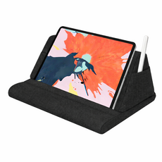 NUBASE 아이패드 m4 태블릿 노트북 아이폰 거치대 접이식 침대 필기 쿠션 베개, 01. 블랙, 접이식 베개 거치대