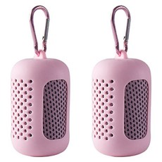 헨센 휴대용 스포츠 슬림 타올, 핑크, 2개
