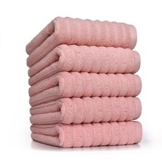 록신 도톰한 프리미엄 호텔 수건 150g 40수 코마사 데일리 타월, 5개, 핑크