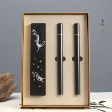 黑檀木臥香盒沉香檀香套裝香管擺件, 1個, 飛天仙女禮盒