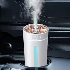휴대용 차량용 가습기 무선 usb 충전식 저소음 무드등 미니가습기 차량용 가정용 사무실, 흰색