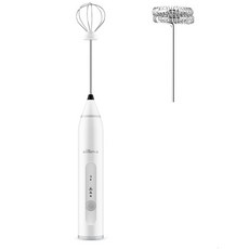 臺南出貨 電動攪拌器 打泡器 自動打蛋器 不銹鋼攪拌器 新款USB充電手持打奶器 奶泡器 攪拌器 打奶泡 電動奶泡機, 白色, 白色