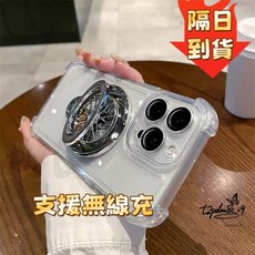 Google 谷歌Pixel 6 6Pro 6A 7pro 7A 8 8Pro 8A 陀螺支架磁吸四角氣囊防摔手機殼, 透明+支架, 1個, Pixel 9