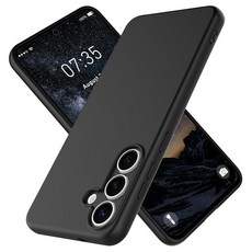 Taneny 삼성 갤럭시 S25 FE용 실리콘 케이스 내구성이 뛰어나고 세련된 낙하 테스트를 거친 부드러운 젤 고무 슬림 핏 충격 방지 보호 폰 커버 FE 5G용 (블루) 1, 블랙