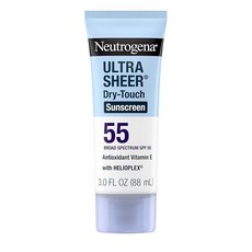 Neutrogena 울트라 시어 드라이 터치 선스크린 로션 3 Fl oz 여행용 사이즈 SPF 55 UVA/UVB 차단 워터프루프 논코메도제닉 유분기 없음 라이트 266883