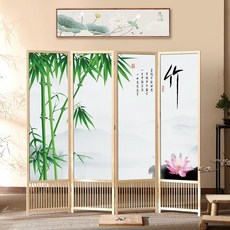 돌잔치 병풍 제사 실목재 접이식 전통 4폭 제사용 소형 가림막 인테리어, 대나무(1.8mx0.48m팬3개), 3박스