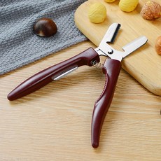 板栗開口器 家用剝板栗神器 剝生板栗刀 去皮十字開殼核桃夾子栗子夾, 高品質一字開口款【送護指+刀, 1個