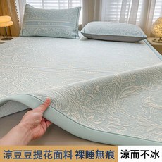 藤編冰絲涼蓆 床笠款嬰幼兒適用, 麋鹿花園-天藍-牀蓆款