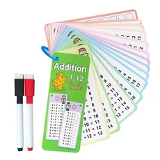 1-12 추가 테이블 카드 사실 차트 자체 확인 수학 도구 몬테소리 훈련 교육 보조, [01] 옵션1, 01 Addition