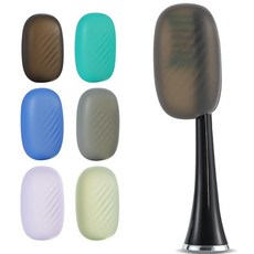 Lapfoon 실리콘 칫솔 커버 6팩 전동 및 수동 칫솔 헤드용 칫솔 커버 캡, 블랙
