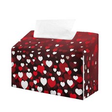 요르펨지 산타클로스 프린트 가죽 티슈 박스 커버 일회용 핸드 타월 크리스마스 종이 보관 정리함 자동차 욕실 베니티 주방 사무실 홈 데코용, Heart