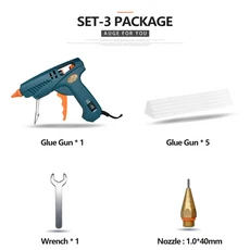 핫멜트 접착제 총 단일 포장 SET-8 15 IN 1 도구 키트 실리콘 50W/OFF/150W 스위치 사용 11mm 스틱 순수 구