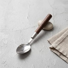 다이소 다크우드 디저트 스푼 우드 패턴 티스푼 커트러리 1p, 브라운_패턴(우드 패턴)