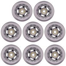 롤러스케이트 휠 바퀴 베어링 교체 베어링이 있는 인라인 스케이트 휠 사무용 의자 수하물용 76mm 실외 및 실내 투명 4팩 실버, silver, 3inch-8pcs, 1개