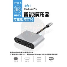 Type-C 轉 HDMI VGA 轉換器 蘋果電腦 iPad Pro MacBook, 1個