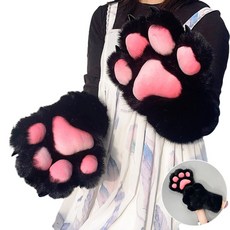 貓爪手套 毛絨爪子 Cosplay道具, furry獸爪 - 伯爵黑, 1個