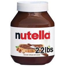 Nutella 헤이즐넛 스프레드 코코아 아침 식사 1000.7g(37온스) 병, 1개, 1.001kg