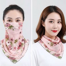 햇볕으로 얼굴과 목을 지켜주는 쿨링 마스크 겸용 패션 스카프, 1개, 코랄