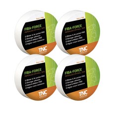 퍼티 마감용 비자착식 조인트 테이프 화아바포스 드라이월 5cm x 75M Fiba Tape 화이바퓨즈 Fibafuse 벤조 망사 유리섬유, 4개