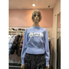 에고이스트 하트 아가일 배색 니트 탑 ER4OKL-57 P003718451 589842