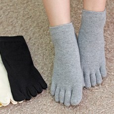싹스몰 면100 숙녀 컬러 단목 발가락양말 3켤레