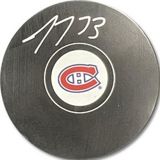 타일러 토폴리 사인 오토그래프 NHL 공식 하키 퍽 캐나디언스 팬탁스, 1개