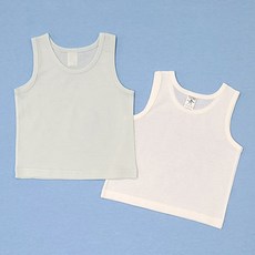 그린베베 여름 영유아용 순면 100% 민소매 1+1무지 쟈가드 나시티 2P 세트