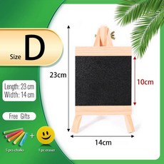 5 스타일 미니 칠판 데스크탑 소나무 나무 프레임 Memu 드로잉 게시판 용 이젤이있는 테, 사이즈 D-23x14cm, 1개