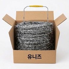철조망 가시철조망 원형 울타리 담장 멧돼지 퇴치 고라니 철망 안전망 경계 펜스, 실버, 1개