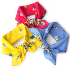 메리앤유 미니 플라워 국산 면 소재 손수건 쁘띠 스카프 3종 세트 선물 케이스