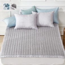 국산 여름 리빙캐슬 니스 풍기인견100 침대패드, 그레이