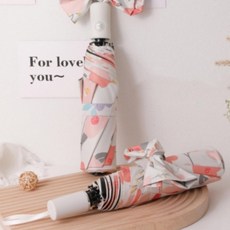 [만리픽] 꽃무늬 양우산 암막 uv차단 양우산 겸우산 UV 자동 우양산 도화 3단