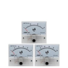 85C1 마이크로암페어 미터 아날로그 DC 암페어 미터 게이지 30uA 50uA 100uA 200uA 300uA 500uA 1000uA 마이크로 전류 테스트200uA, 64x56mm