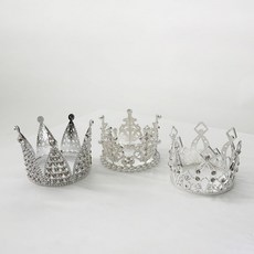 셀프웨딩 케이크장식 티아라 왕관 머리띠 LM-0577, 1개, N16  큐빅