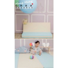 小鹿蔓蔓 兒童摺疊地墊 四折200L款, 鋼琴藍