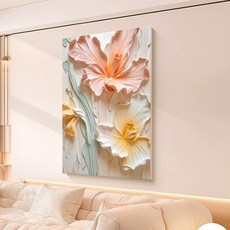 FONOW 그림 인테리어그림 파스텔 라지 거실 60X80 고급질감 플라워패턴 무료증정 액자, A타입-플라워 A타입-플라워