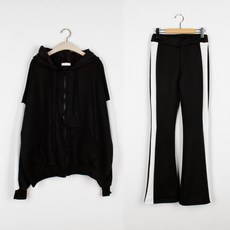 Funny girls 女款刷毛連帽拉鍊外套靴型褲運動套裝