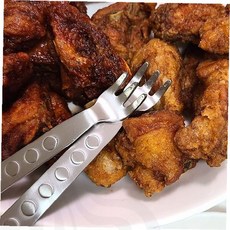 치킨포크 스테인리스 원형홀 디자인 육류전용 커트러리 가정용 식당용, 1개, 상세페이지 참조