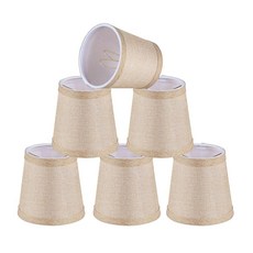 [ 836236 ] 아스펜 크리에이티브 51019-6 하드백 엠파이어 리넨 텍스처 패브릭 클립온 램프 갓 상단 하단 7.6cm(3인치) x 10.2cm(4인치) 경사 높이