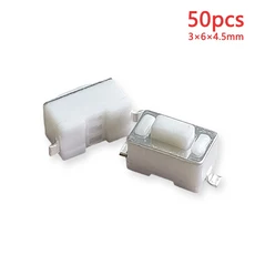 50개 3x6 SMD 마이크로 택트 스위치 364.3-5.5mm 직접 누름식 2핀 흰색 패치 타입 DC 12V 리모컨 버튼, 01 CHINA, 02 K057b004-4.5mm