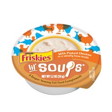 Friskies 喜躍 美式濃湯 34g 貓湯杯 濃郁湯汁 優質食材, 1個, 嫩雞片佐燉魚,8罐組(超取限3組)