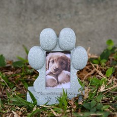 반려동물 추모 액자 위패 야외 레진 비석 강아지 고양이 수목장 장례 애견 영정사진, 1개