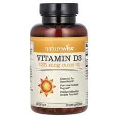 NatureWise Vitamin D3 5000 IU [360일분] 네이쳐와이즈 비타민 D3 5000IU, 1개, 360정