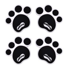 普特汽車精品 立體貓爪防撞貼 3D車貼 熊掌 汽車防撞墊 車門防撞貼 車用貼紙, 黑, 1個