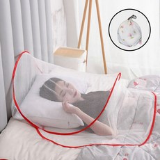 [답답함X] 로미크 얼굴 모기장 원터치, 레드