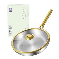 316 스테인리스 스틸 프라이팬(뚜껑 포함) 가스레인지 호환 가능, 1세트, 28cm 1세트, 28cm