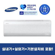 삼성 벽걸이 에어컨 AI 무풍 26년 11평 1등급 AR60F11D11WS 실외기포함 기본설치비포함, 일반 배관형